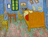 <a href="https://www.rawpixel.com/search/Vincent%20Van%20Gogh?sort=curated&amp;page=1">Vincent Van Gogh</a>&#39;s The Bedroom (1889). Famous painting, original from the Art Institute of Chicago. Digitally enhanced by rawpixel.
