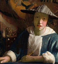Girl with a Flute (ca. 1665&ndash;1675) attributed to <a href="https://www.rawpixel.com/search/Johannes%20Vermeer?sort=curated&amp;page=1">Johannes Vermeer</a>. Original from the National Gallery of Art. Digitally enhanced by rawpixel.