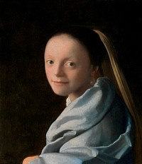 Study of a Young Woman (ca.1665&ndash;1667) by <a href="https://www.rawpixel.com/search/Johannes%20Vermeer?sort=curated&amp;page=1">Johannes Vermeer</a>. Original from The MET Museum. Digitally enhanced by rawpixel.