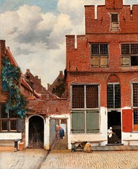 The Little Street (ca. 1658) by <a href="https://www.rawpixel.com/search/Johannes%20Vermeer?sort=curated&amp;page=1">Johannes Vermeer</a>. Original from The Rijksmuseum. Digitally enhanced by rawpixel.