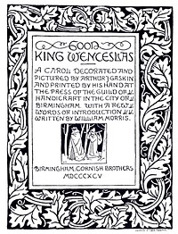 William Morris Manuscripts: Good King Wenceslas (1894) by <a href="https://www.rawpixel.com/search/william%20morris?sort=curated&amp;page=1">William Morris</a> and Cornish Brothers. Original from The Birmingham Museum. Digitally enhanced by rawpixel.