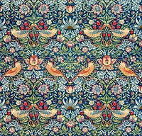 <a href="https://www.rawpixel.com/search/william%20morris?sort=curated&amp;page=1">William Morris</a>&#39;s (1834-1896) Printed Fabric: Strawberry Thief famous pattern. Original from The Cleveland Museum of Art. Digitally enhanced by rawpixel.