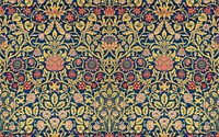 <a href="https://www.rawpixel.com/search/william%20morris?sort=curated&amp;page=1">William Morris</a>&#39;s Violet and Columbine (1883) famous pattern. Original from The Cleveland Museum of Art. Digitally enhanced by rawpixel.