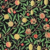 William Morris willow fruit background, food pattern, vintage illustration psd