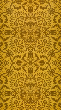 William Morris&#39;s vintage brown flower pattern illustration psd, remix from the original artwork