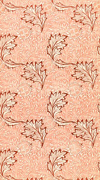 <a href="https://www.rawpixel.com/search/william%20morris?sort=curated&amp;page=1">William Morris</a>&#39;s Apple pattern (1877) famous artwork. Original from The Smithsonian Institution. Digitally enhanced by rawpixel.