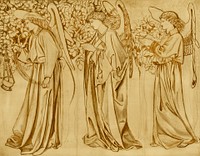 Tile Design&ndash;Processing Angels (1866) by <a href="https://www.rawpixel.com/search/william%20morris?sort=curated&amp;page=1">William Morris</a>. Original from The Birmingham Museum. Digitally enhanced by rawpixel.