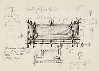 Two Designs for a Sofa (1861&ndash;1862) by <a href="https://www.rawpixel.com/search/william%20morris?sort=curated&amp;page=1">William Morris</a> and Dante Gabriel Rossetti. Original from The Birmingham Museum. Digitally enhanced by rawpixel.