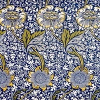 William Morris&#39;s vintage chrysanthemum flower pattern illustration, famous pattern wallpaper design, remix from the original artwork