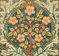 <a href="https://www.rawpixel.com/search/william%20morris?sort=curated&amp;page=1">William Morris</a>&#39;s (1834-1896) Rose wreath famous artwork. Original from The Smithsonian Institution. Digitally enhanced by rawpixel.