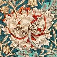 <a href="https://www.rawpixel.com/search/william%20morris?sort=curated&amp;page=1">William Morris</a>&#39;s Honeysuckle (1876) famous pattern. Original from The MET Museum. Digitally enhanced by rawpixel.