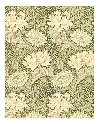 William Morris poster, vintage Chrysanthemum pattern wall decor (1877). Original from The Smithsonian Institution. Digitally enhanced by rawpixel.