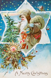 Vintage Christmas Postcard from The Miriam and Ira D. Wallach Division of Art, Prints and Photographs. Original from The New York Public Library. Digitally enhanced by rawpixel.