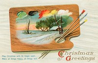 Vintage Christmas Postcard by International Art Publishing Co. Original from The New York Public Library. Digitally enhanced by rawpixel.