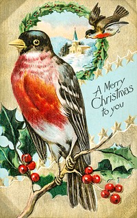 Vintage Christmas Postcard (1908) by Bamforth &amp; Co. Original from The New York Public Library. Digitally enhanced by rawpixel.