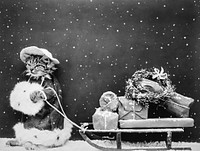 Santa Cat Still Image (1914) from The Miriam and Ira D. Wallach Division of Art, Prints and Photographs. Original from The New York Public Library. Digitally enhanced by rawpixel.