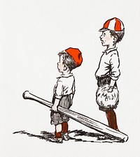 Two little baseball players