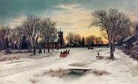 Christmas Eve (1885) by W. C. Bauer. Original from Library of Congress. Digitally enhanced by rawpixel.
