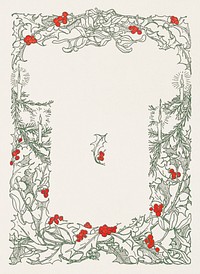 Foliage Frame from The children&#39;s book of Christmas (ca. 1911) by J.C. Dier. Original from Library of Congress. Digitally enhanced by rawpixel.