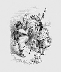 Santa Claus and Little Bo Peep (1879) by <br />Thomas Nast. Original from The MET Museum. Digitally enhanced by rawpixel.