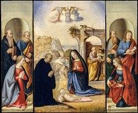 The Nativity with Saints by Ridolfo Ghirlandaio (1483&ndash;1561). Original from The MET Museum. Digitally enhanced by rawpixel.