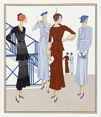 Ladieswear (1932) fashion illustration in high resolution by Martial et Armand and Bernard et Cie. Original from the Rijksmuseum. Digitally enhanced by rawpixel.