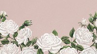 White rose desktop wallpaper, feminine floral background