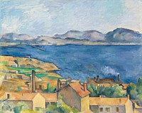 The Bay of Marseille, Seen from L&rsquo;Estaque (ca. 1885) by <a href="https://www.rawpixel.com/search/Paul%20Cezanne?sort=curated&amp;type=all&amp;page=1">Paul C&eacute;zanne</a>. Original from The Art Institute of Chicago. Digitally enhanced by rawpixel.