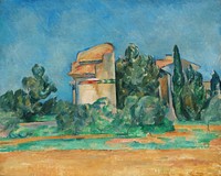 The Pigeon Tower at Bellevue (1890) by <a href="https://www.rawpixel.com/search/Paul%20Cezanne?sort=curated&amp;type=all&amp;page=1">Paul C&eacute;zanne</a>. Original from The Cleveland Museum of Art. Digitally enhanced by rawpixel.