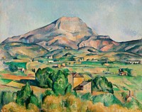 Mont Sainte-Victoire (La Montagne Sainte-Victoire) (ca. 1892&ndash;1895) by <a href="https://www.rawpixel.com/search/Paul%20Cezanne?sort=curated&amp;type=all&amp;page=1">Paul C&eacute;zanne</a>. Original from Original from Barnes Foundation. Digitally enhanced by rawpixel.