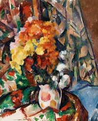 The Flowered Vase (Le Vase Fleuri (ca. 1896&ndash;1898) by <a href="https://www.rawpixel.com/search/Paul%20Cezanne?sort=curated&amp;type=all&amp;page=1">Paul C&eacute;zanne</a>. Original from Original from Barnes Foundation. Digitally enhanced by rawpixel.
