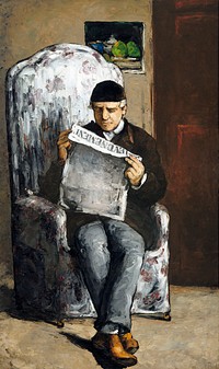 The Artist&#39;s Father, Reading &quot;L&#39;&Eacute;v&eacute;nement&quot; (1866) by <a href="https://www.rawpixel.com/search/Paul%20Cezanne?sort=curated&amp;type=all&amp;page=1">Paul C&eacute;zanne</a>. Original from The National Gallery of Art. Digitally enhanced by rawpixel.