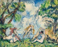 The Battle of Love (ca. 1880) by <a href="https://www.rawpixel.com/search/Paul%20Cezanne?sort=curated&amp;type=all&amp;page=1">Paul C&eacute;zanne</a>. Original from The National Gallery of Art. Digitally enhanced by rawpixel.