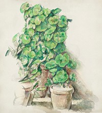 Geraniums (ca. 1888&ndash;1890) by <a href="https://www.rawpixel.com/search/Paul%20Cezanne?sort=curated&amp;type=all&amp;page=1">Paul C&eacute;zanne</a>. Original from The National Gallery of Art. Digitally enhanced by rawpixel.