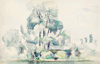 Banks of the Seine at M&eacute;dan (ca. 1880&ndash;1885) by <a href="https://www.rawpixel.com/search/Paul%20Cezanne?sort=curated&amp;type=all&amp;page=1">Paul C&eacute;zanne</a>. Original from The National Gallery of Art. Digitally enhanced by rawpixel.