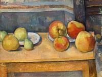 Still Life with Apples and Pears (ca. 1891&ndash;1892) by <a href="https://www.rawpixel.com/search/Paul%20Cezanne?sort=curated&amp;type=all&amp;page=1">Paul C&eacute;zanne</a>. Original from The MET Museum. Digitally enhanced by rawpixel.