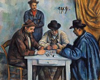 The Card Players (ca. 1890&ndash;1892) by <a href="https://www.rawpixel.com/search/Paul%20Cezanne?sort=curated&amp;type=all&amp;page=1">Paul C&eacute;zanne</a>. Original from The MET Museum. Digitally enhanced by rawpixel.