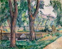 The Pool at Jas de Bouffan (ca. 1885&ndash;1886) by <a href="https://www.rawpixel.com/search/Paul%20Cezanne?sort=curated&amp;type=all&amp;page=1">Paul C&eacute;zanne</a>. Original from The MET Museum. Digitally enhanced by rawpixel.