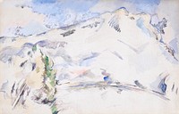 Mont Sainte-Victoire (La Montagne Sainte-Victoire) (ca. 1900) by <a href="https://www.rawpixel.com/search/Paul%20Cezanne?sort=curated&amp;type=all&amp;page=1">Paul C&eacute;zanne</a>. Original from Original from Barnes Foundation. Digitally enhanced by rawpixel.