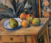 The Large Pear (La Grosse poire) (ca. 1895&ndash;1898) by <a href="https://www.rawpixel.com/search/Paul%20Cezanne?sort=curated&amp;type=all&amp;page=1">Paul C&eacute;zanne</a>. Original from Original from Barnes Foundation. Digitally enhanced by rawpixel.