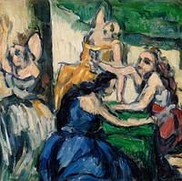 The Courtesans (Les Courtisanes) (ca. 1867–1868) by Paul Cézanne. Original from Original from Barnes Foundation. Digitally enhanced by rawpixel.