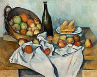 The Basket of Apples (ca. 1893) by <a href="https://www.rawpixel.com/search/Paul%20Cezanne?sort=curated&amp;type=all&amp;page=1">Paul C&eacute;zanne</a>. Original from The Art Institute of Chicago. Digitally enhanced by rawpixel.