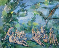 The Bathers (ca. 1899&ndash;1904) by <a href="https://www.rawpixel.com/search/Paul%20Cezanne?sort=curated&amp;type=all&amp;page=1">Paul C&eacute;zanne</a>. Original from The Art Institute of Chicago. Digitally enhanced by rawpixel.