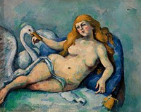 Leda and the Swan (L&eacute;da au cygne) (ca. 1880) by <a href="https://www.rawpixel.com/search/Paul%20Cezanne?sort=curated&amp;type=all&amp;page=1">Paul C&eacute;zanne</a>. Original from Original from Barnes Foundation. Digitally enhanced by rawpixel.