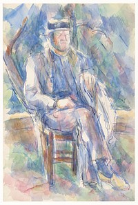 Man Wearing a Straw Hat (ca. 1905&ndash;1906) by <a href="https://www.rawpixel.com/search/Paul%20Cezanne?sort=curated&amp;type=all&amp;page=1">Paul C&eacute;zanne</a>. Original from The Art Institute of Chicago. Digitally enhanced by rawpixel.