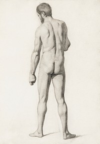 Academic Nude, Seen from the Back (1862) by <a href="https://www.rawpixel.com/search/Paul%20Cezanne?sort=curated&amp;type=all&amp;page=1">Paul C&eacute;zanne</a>. Original from The Art Institute of Chicago. Digitally enhanced by rawpixel.