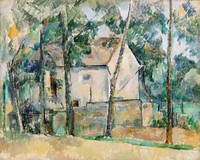 House and Trees (Maison et arbres) (ca. 1888&ndash;1890) by Paul C&eacute;zanne. Original from Original from Barnes Foundation. Digitally enhanced by rawpixel.