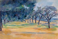 The All&eacute;e at Marines (L&#39;All&eacute;e de Marines) (ca. 1898) by <a href="https://www.rawpixel.com/search/Paul%20Cezanne?sort=curated&amp;type=all&amp;page=1">Paul C&eacute;zanne</a>. Original from Original from Barnes Foundation. Digitally enhanced by rawpixel.