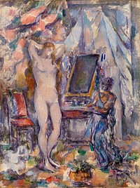 The Toilette (La Toilette) (ca. 1885&ndash;1890) by <a href="https://www.rawpixel.com/search/Paul%20Cezanne?sort=curated&amp;type=all&amp;page=1">Paul C&eacute;zanne</a>. Original from Original from Barnes Foundation. Digitally enhanced by rawpixel.