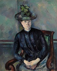Madame C&eacute;zanne with Green Hat (Madame C&eacute;zanne au chapeau vert) (ca. 1891&ndash;1892) by <a href="https://www.rawpixel.com/search/Paul%20Cezanne?sort=curated&amp;type=all&amp;page=1">Paul C&eacute;zanne</a>. Original from Original from Barnes Foundation. Digitally enhanced by rawpixel.